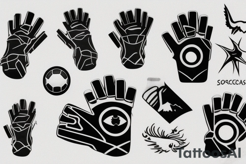 A soccer goalie glove that has imagery of the Oregon coast incorporated into it's design tattoo idea