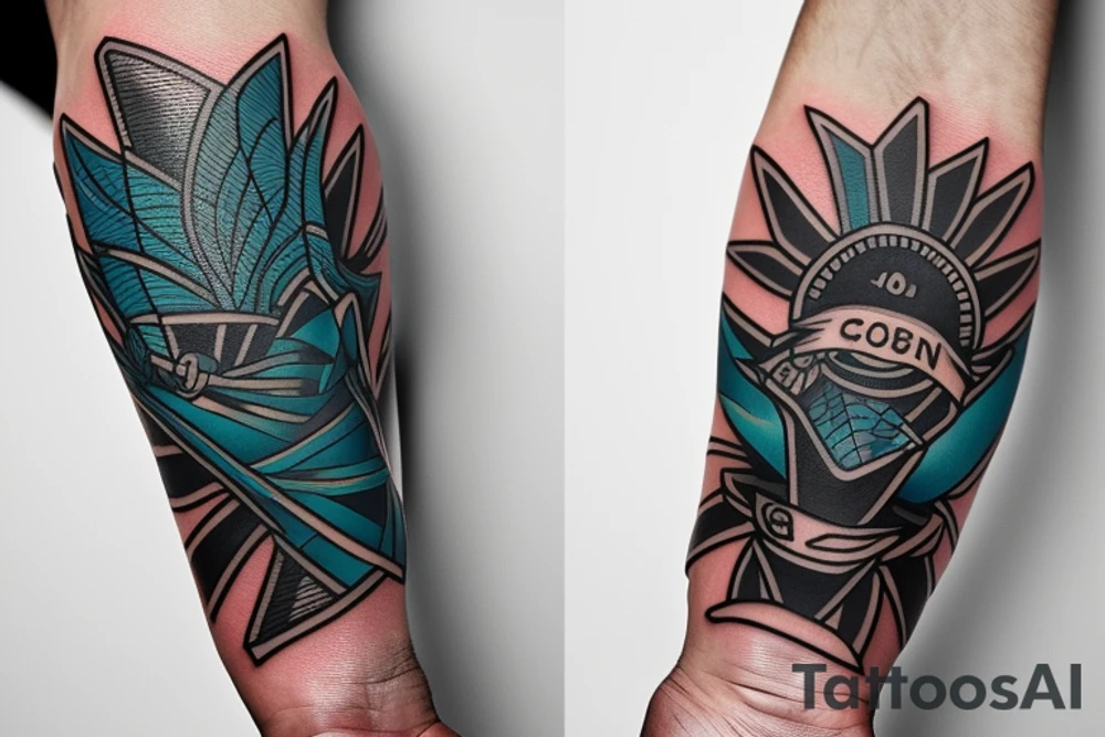 A soccer goalie glove that has imagery of the Oregon coast incorporated into it's design tattoo idea