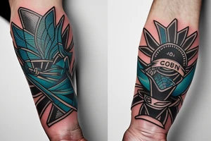 A soccer goalie glove that has imagery of the Oregon coast incorporated into it's design tattoo idea