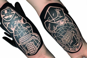 A soccer goalie glove that has imagery of the Oregon coast incorporated into it's design tattoo idea