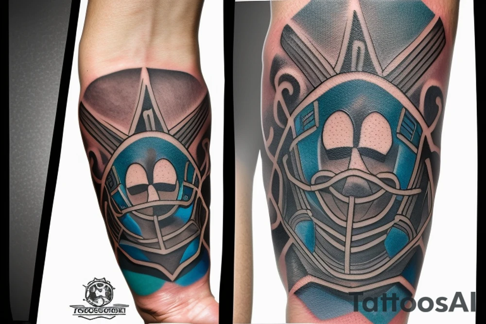 A soccer goalie glove that has imagery of the Oregon coast incorporated into it's design tattoo idea