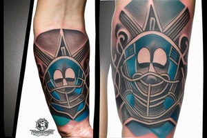 A soccer goalie glove that has imagery of the Oregon coast incorporated into it's design tattoo idea