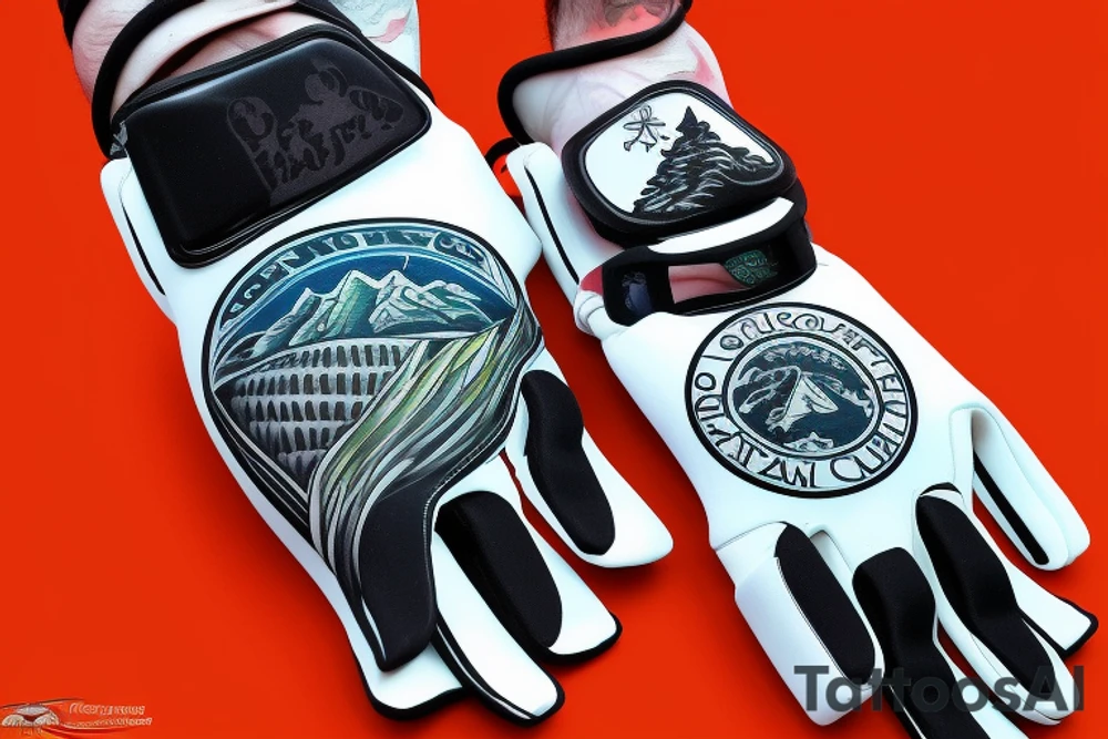 A soccer goalie glove that has imagery of the Oregon coast incorporated into it's design tattoo idea