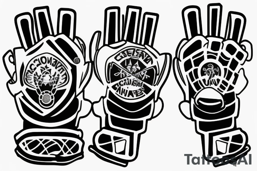 A soccer goalie glove. Ocean design on the back of the glove. tattoo idea