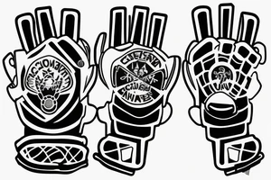 A soccer goalie glove. Ocean design on the back of the glove. tattoo idea