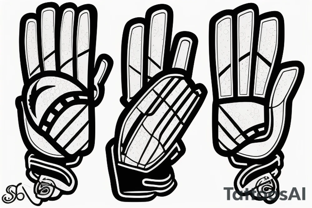 A soccer goalie glove. Ocean design on the back of the glove. tattoo idea