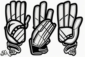 A soccer goalie glove. Ocean design on the back of the glove. tattoo idea