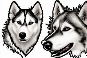 white husky dog tattoo idea