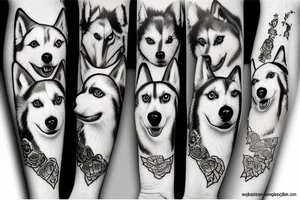 white husky dog tattoo idea