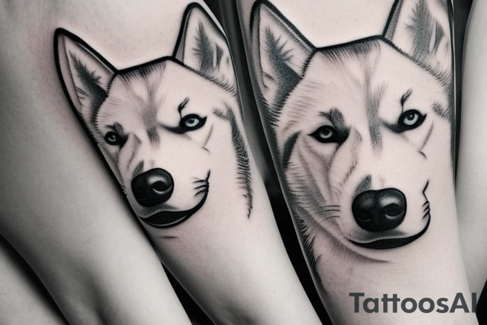 all white husky dog tattoo idea