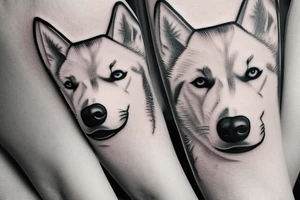 all white husky dog tattoo idea