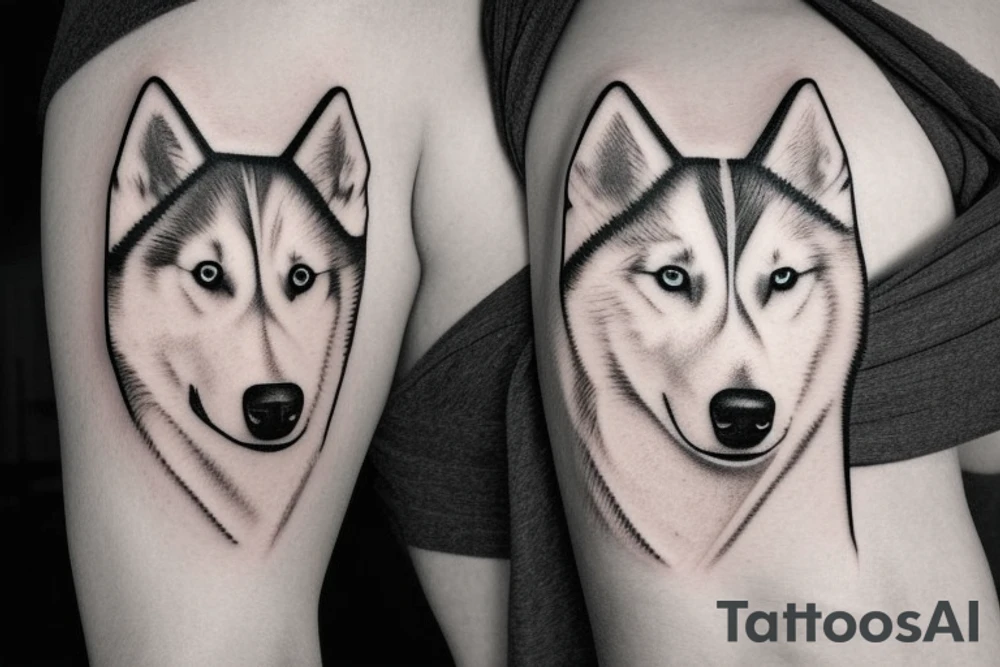 all white husky dog tattoo idea