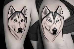 all white husky dog tattoo idea