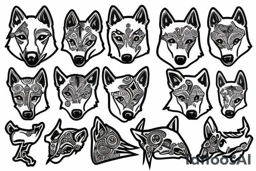 all white husky dog tattoo idea