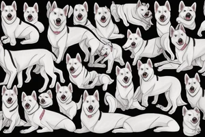 all white husky dog tattoo idea