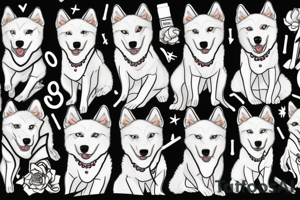 all white husky dog tattoo idea