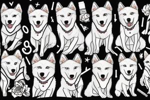 all white husky dog tattoo idea