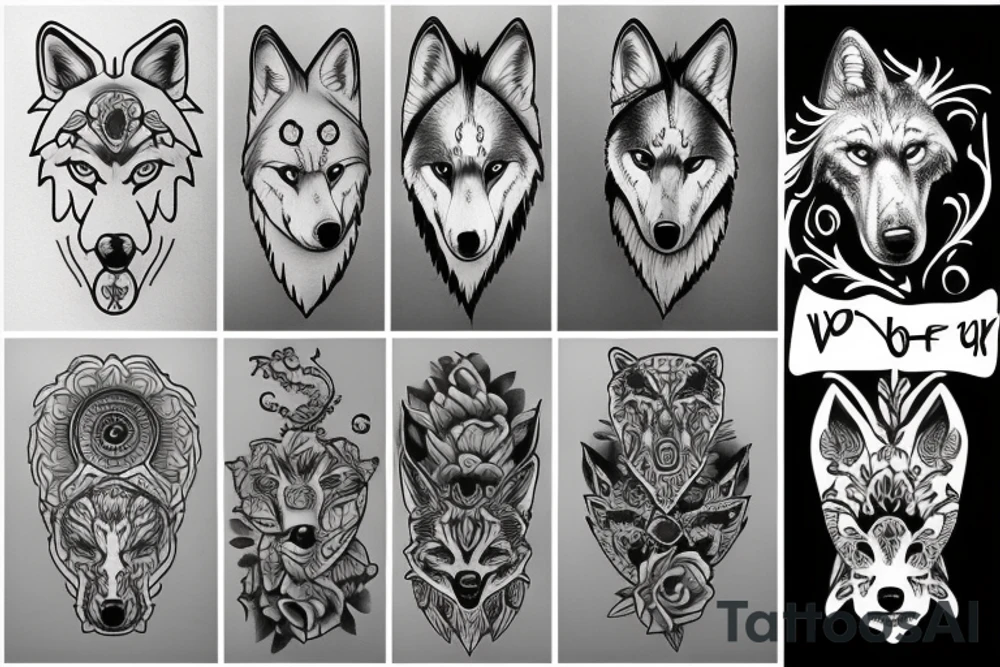 wolf group tattoo idea