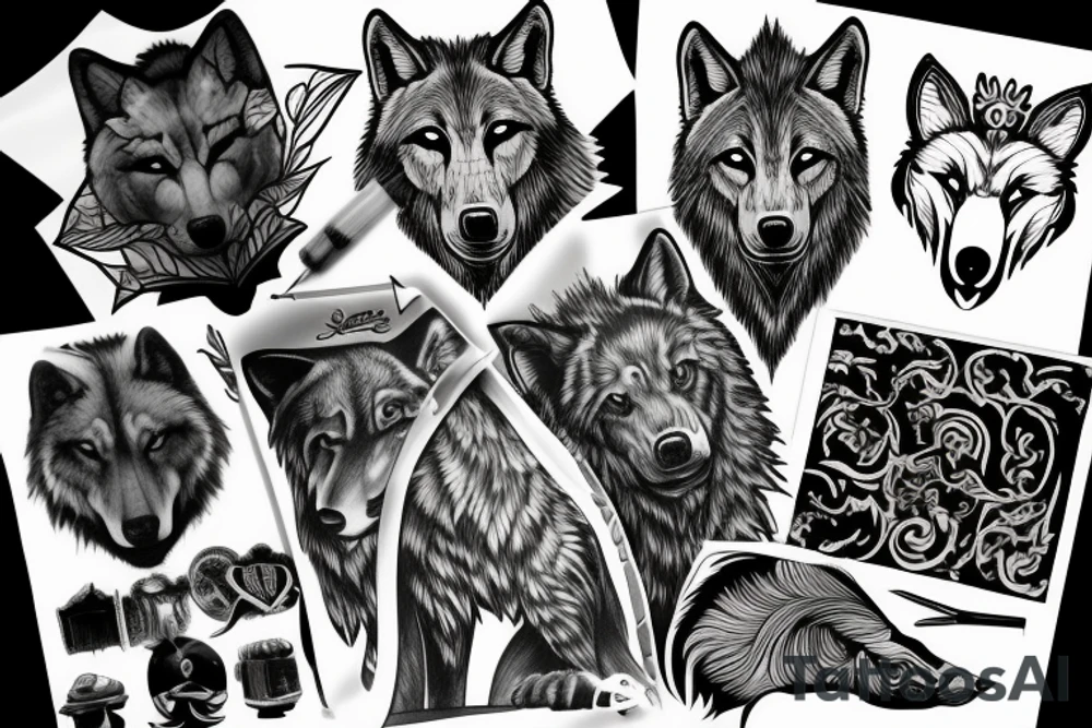 wolf group tattoo idea