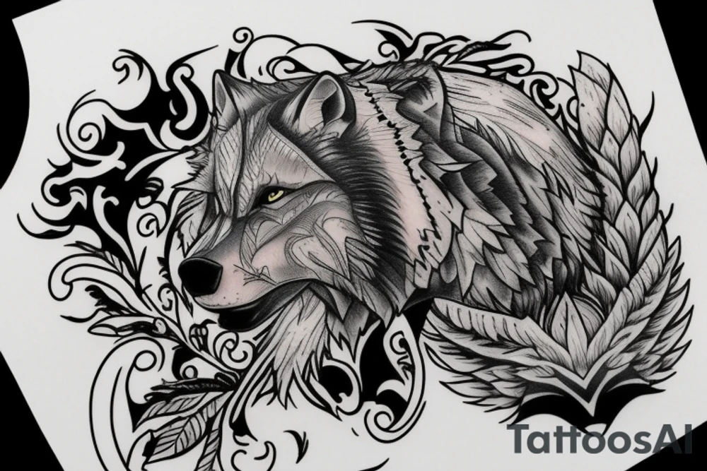 several wolfs tattoo idea