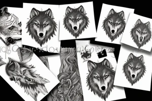 several wolfs tattoo idea