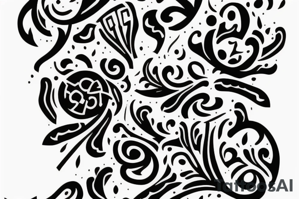 the word "Avish" with lock motif tattoo idea