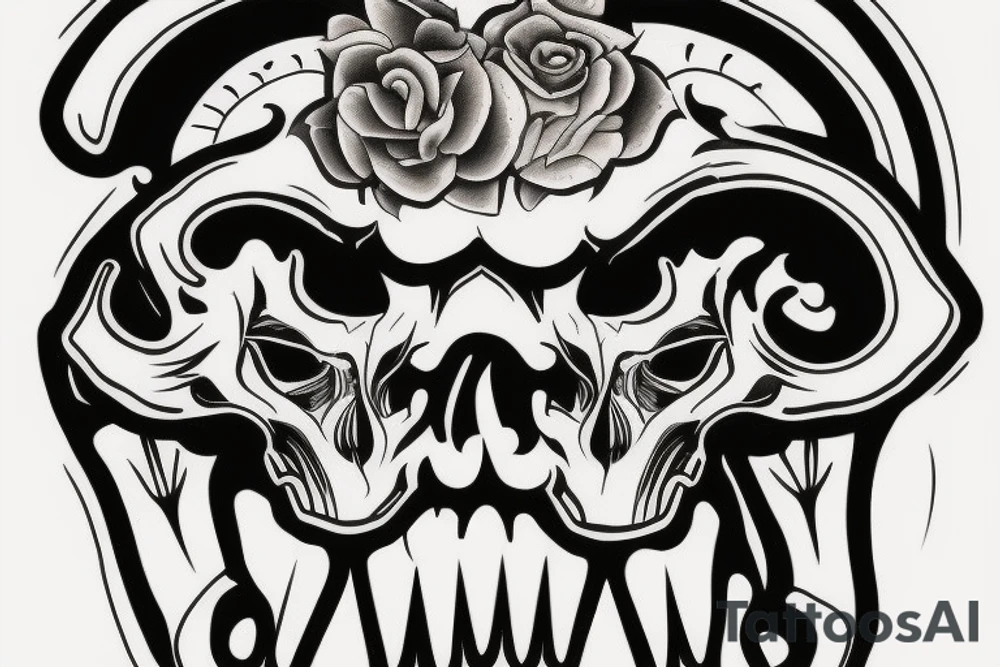 ram skull tattoo idea