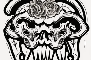 ram skull tattoo idea