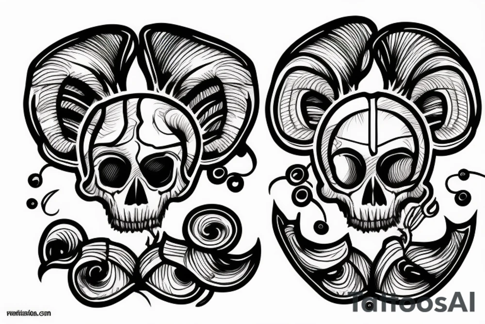 ram skull tattoo idea
