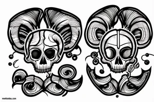ram skull tattoo idea