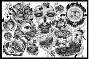 créature imaginaire effrayante tattoo idea