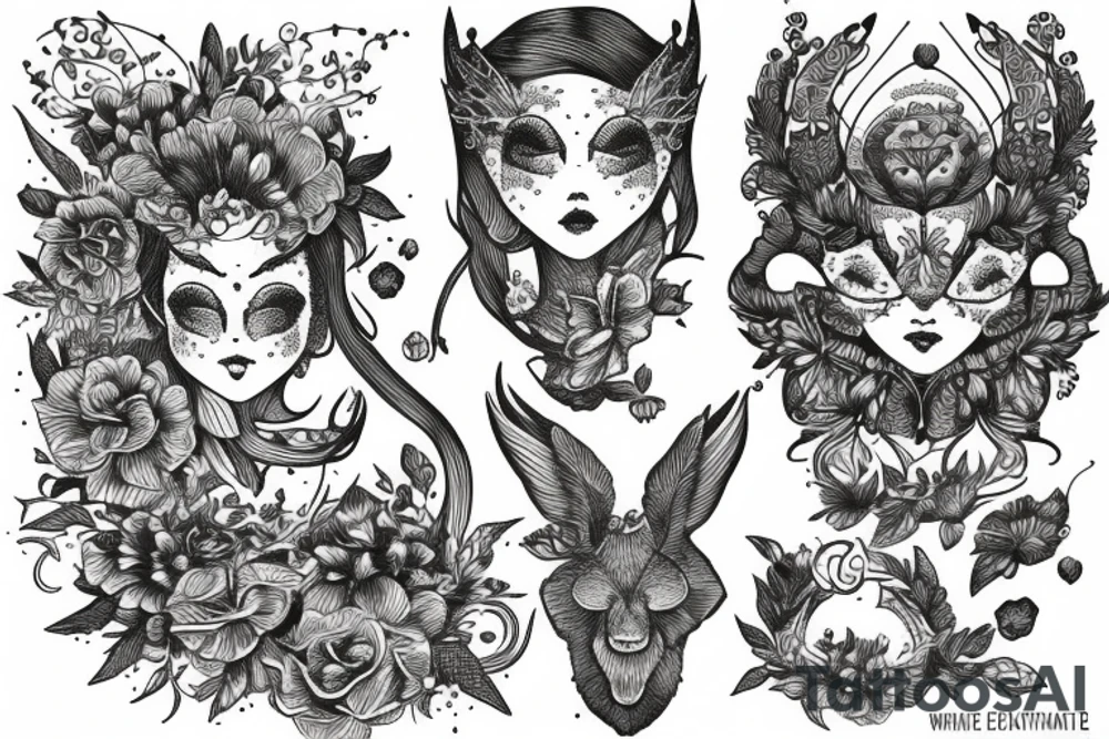 créature imaginaire effrayante tattoo idea