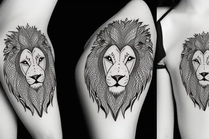 Lion with girl tattoo idea