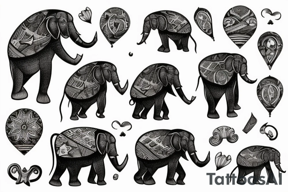 Éléphant on a ball tattoo idea