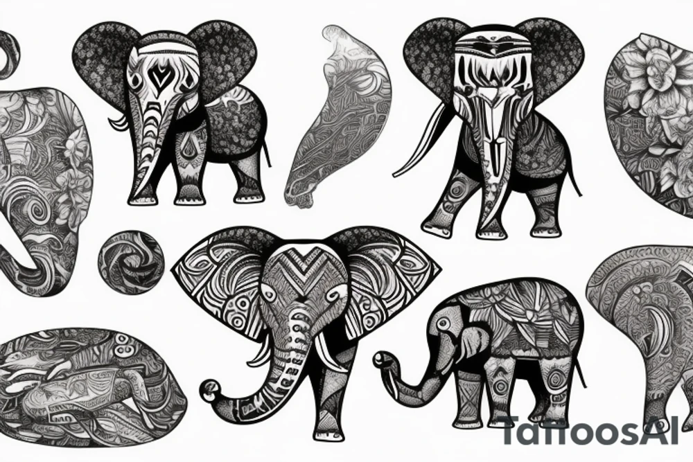 Éléphant on a ball tattoo idea