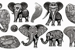 Éléphant on a ball tattoo idea