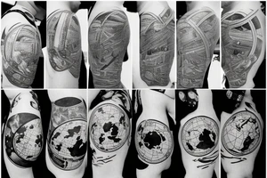 Astronaut holding the earth with the world is yours written above it and but shoot 4 the starts below it tattoo idea