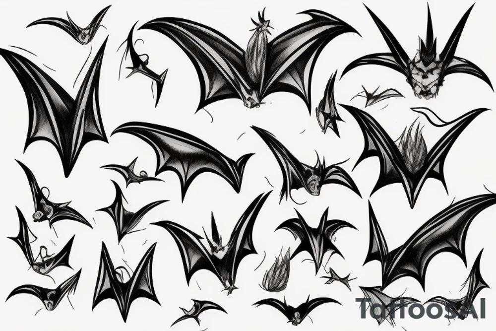 doodle bat tattoo idea
