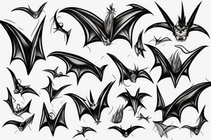 doodle bat tattoo idea