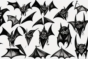 doodle bat tattoo idea