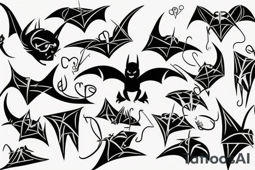 doodle bat tattoo idea