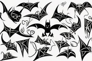 doodle bat tattoo idea