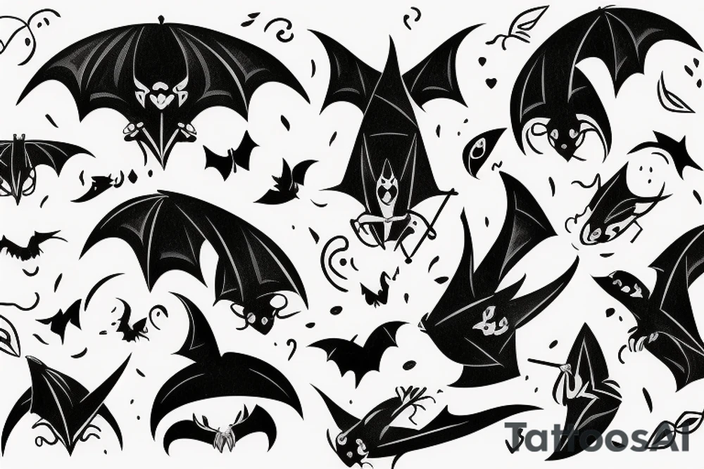 doodle bat tattoo idea