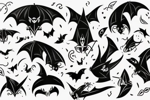 doodle bat tattoo idea