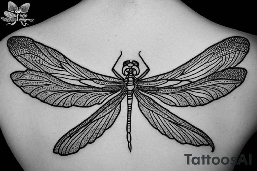 Dragonfly with wings made out of pink breast cancer ribbons tattoo idea