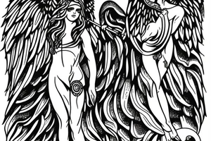 Angel with spear tattoo idea