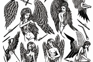 Angel with spear tattoo idea