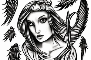 Angel with spear tattoo idea