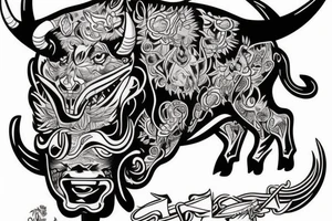 Angry bull tattoo idea