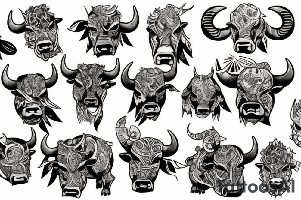 Angry bull tattoo idea